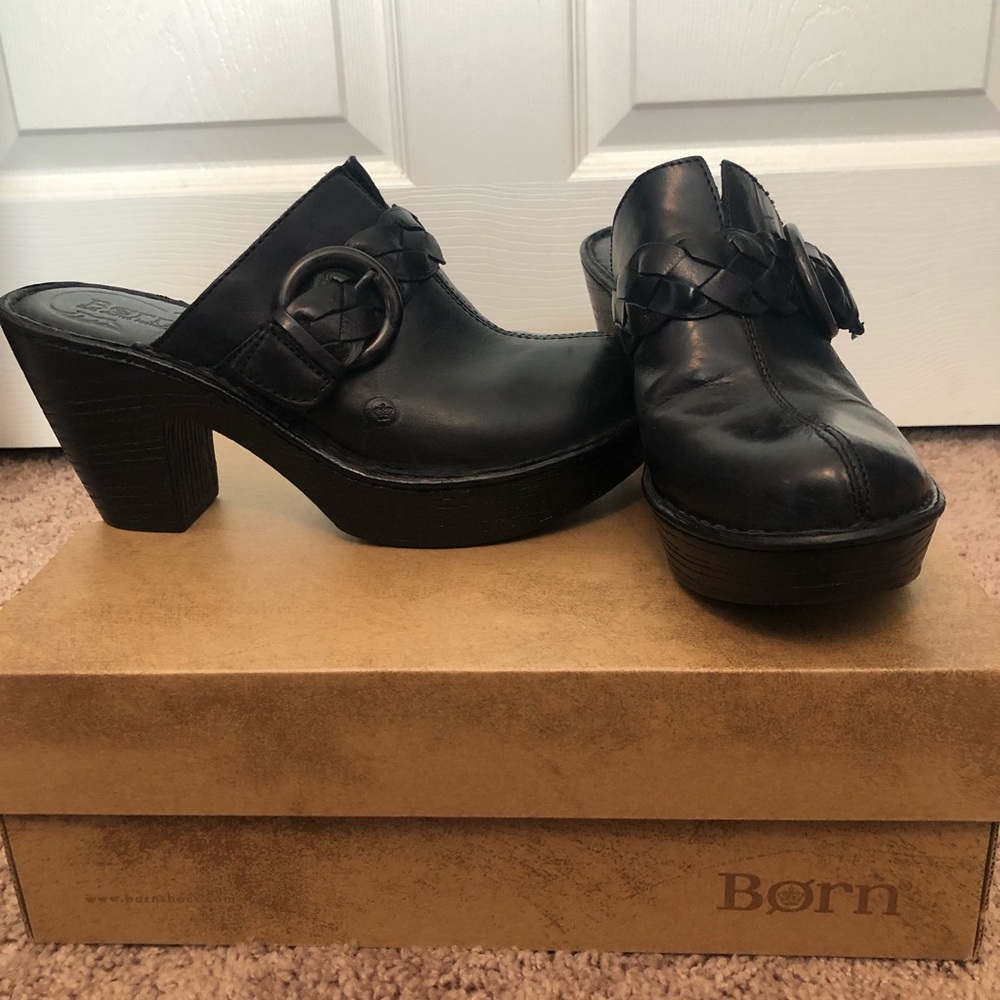 Born Black Clog Heels